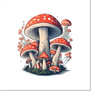 Mushroom art kawaii Posters and Art